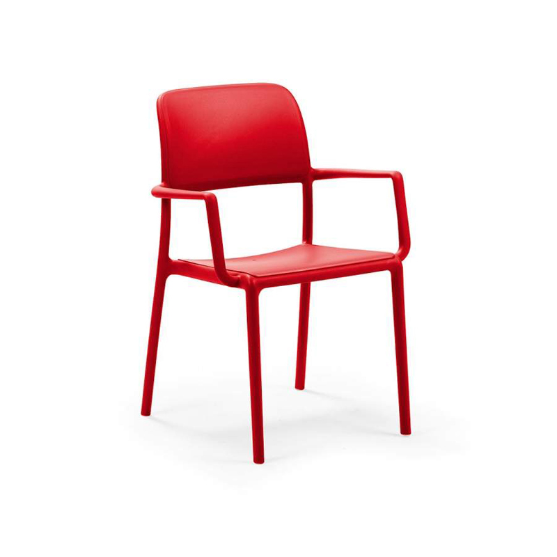 Riva 扶手餐椅（Rosso霧唇紅）